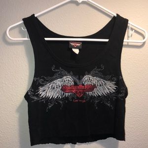 vintage harley davidson cropped tank